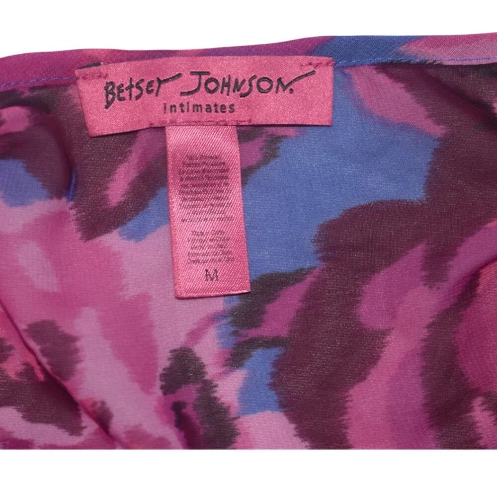 Betsey Johnson Babydoll Slip Chemise Nightie Matching Thong Panty Fairy Floral M